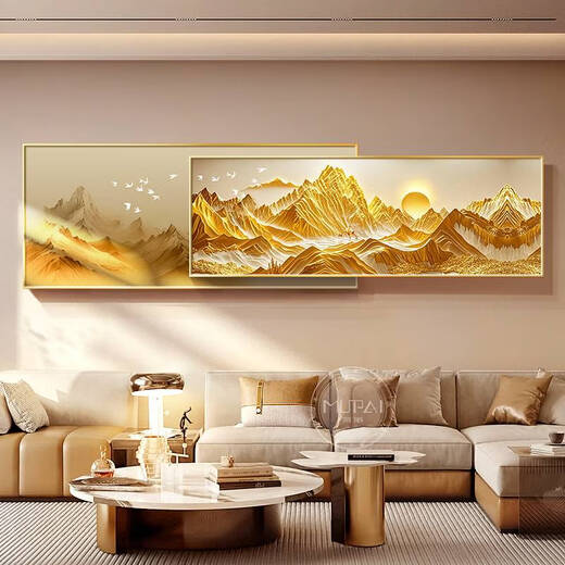 Yonghuan Rizhao Jinshan Salon Sofa Fond Decoration Mur Painting Light Luxury Mural Light Painting convient aux grands peintures suspendues murales blanches. Retour à YouShan B Style 33 * 80 + 26 * 80 = chevauchement de longueur totale 12035 mm en aluminium