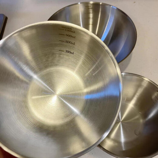 Carole 316 stainless steel basin salad basin home kitchen thickened large cooking food grade egg and noodle fruit baking 316L Cooking -17CM