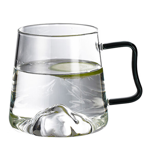 Kitchen helps Japanese glass cup household large capacity water cup resistant to high temperatures in summer thickened mountain viewing green tea cup creative drinking water cup 9195 mountaineering cup 450ML