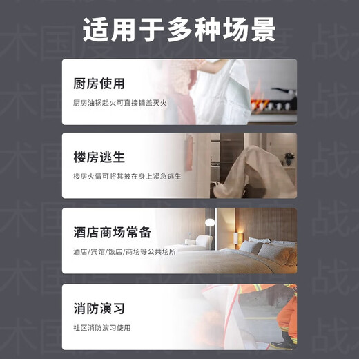 Tactical Nation Fire Blanket 1.5*1.5m fiberglass fire blanket kitchen home hotel office building escape fire blanket thermal insulation flame retardant national standard model