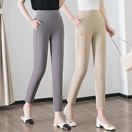 9276 Summer Pats de mujer de mediana edad elástica de Nine Nine Nine Pantalones de mediana edad.