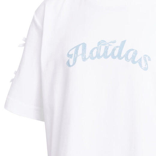 Adidas (adidas) T-shirt des filles de vêtements pour enfants 25 été 101 Spot Dog Joint Brandhed Style Embellifhed Bow Children's Pure Cotton Colon