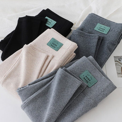 Langsha pure cotton leggings women's outer wear autumn 2025 new elastic high waist tight slimming nine-point pants