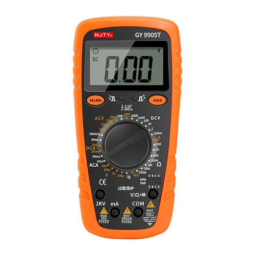 
Chuanyu (TY) Tianyu 2000V high-voltage mine digital display anti-burn meter 2kV high-precision digital 9905T photovoltaic multimeter standard + cloth bag