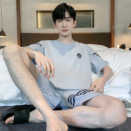 Luechen Pajamas Men's Summer Summer Thin Thin Thin Thin Shorks, выпущенные на улице для повседневных мужчин Plus-Size Cool Set Set 9922# L [предлагается 100-120JIN [JIN равен 0,5 кг]]]