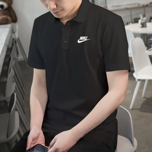 耐克（NIKE）polo衫男士夏季新款运动半袖体恤商务翻领休闲短袖透气T恤 棉质亲肤/黑色全棉/晒图返5 S