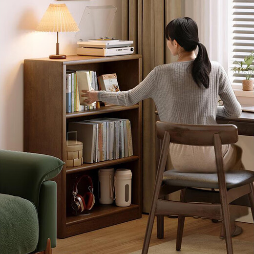 Jiayi all solid wood low bookcase kindergarten children's bookshelf floor-standing storage rack integrated wall-mounted living room student storage cabinet
