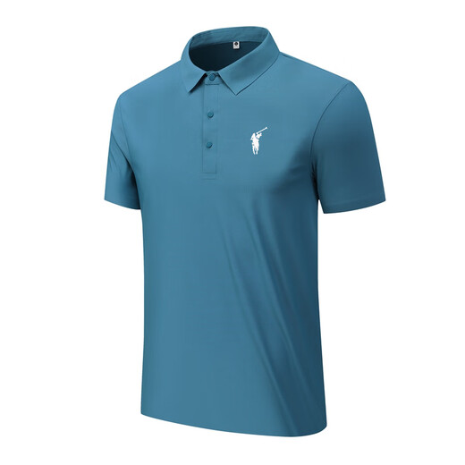POLO SPORT保罗polo衫男士夏季新款冰丝凉感短袖商务休闲翻领薄款体恤T恤衫 12358#深灰 M 均码