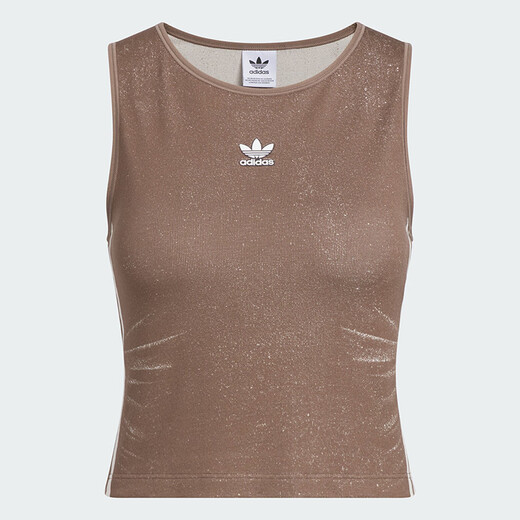 Adidas Frauenweste 2025 Herbst Neuer gefälschter Denim gepolsterter Tanktop Sportweste Ke3892/Rock Deep Land Brown L.