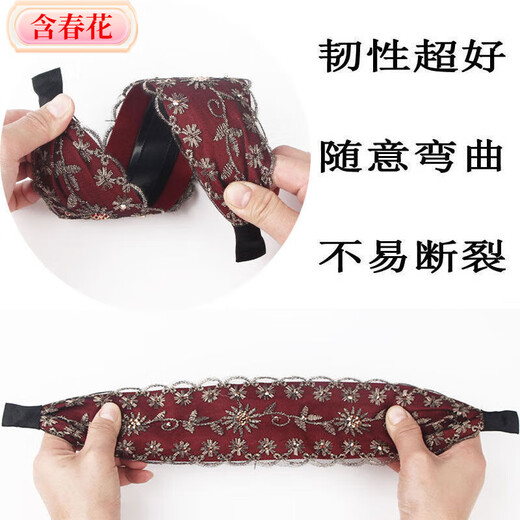 Containing spring flowers, wide edge to cover white hair headband, Western style embroidered rhinestone headband, Korean pressed hair band, feminine fashionable hairband, hairpin headgear, black