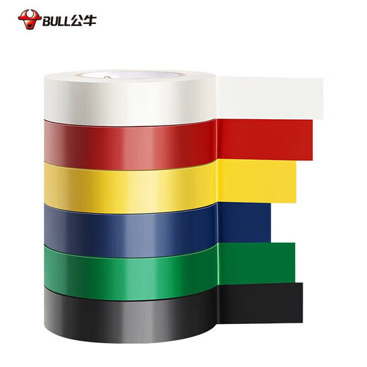 Bull (BULL) electrical tape GN-ET6 electrical PVC insulation flame retardant tape waterproof tape high temperature resistant 9 meters color 6 rolls