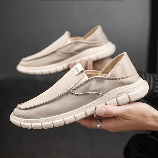 Zapatos de tela de verano huilirui zapatos para hombres transpirables zapatos perezosos zapatos casuales versátiles para hombres s9901 negro 41