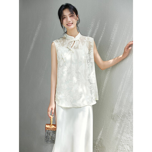 Vanchiman Nuevo estilo de temperamento de albaricoque de estilo chino para mujeres 2025 Summer New Top Sling Falda de dos piezas Set A2691 Apricot M (sugerido 100-110Jin [Jin equivale a 0.5 kg])