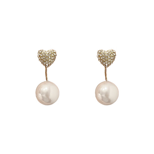 DL 1998 Fat Donglai same style real pearl earrings women's earrings light luxury design earrings white pearl earrings