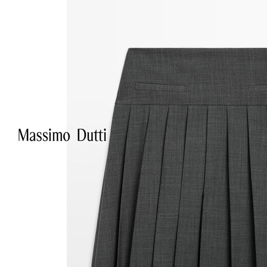 
Massimo Dutti autumn new product 20205 women's clothing elegant and high-end simple style box pleated skirt 05257504 dark gray M (38) (170/70A)