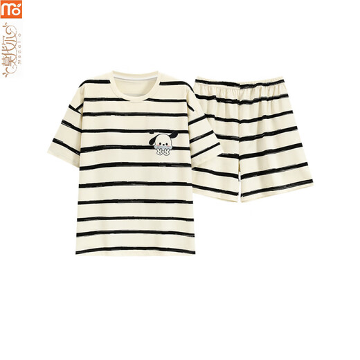 Pyjama modal pour les femmes en été 2025 Nouveau costume complet à manches courtes style coréen mince pour les vêtements de dessin animé en plein air y9855 m 75-95jin [Jin est égal à 0,5 kg]