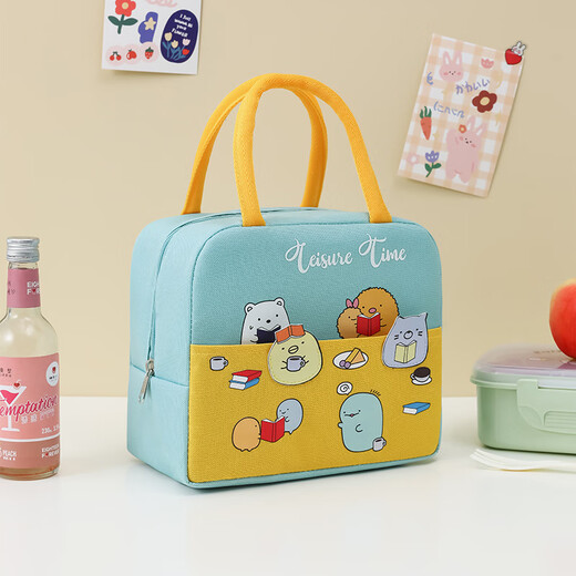 Xinjieyuan cute cartoon animal lunch box bag thermal bag thickened aluminum foil strong thermal insulation lunch bag Japanese handbag lunch box bag animal lunch party