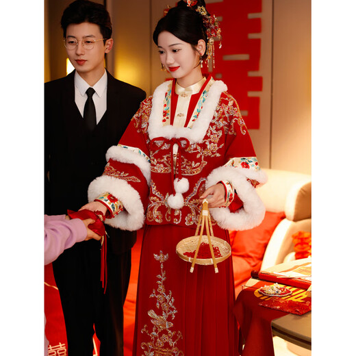 
Xiuhe Family Embroidery and Clothing New Chinese Horse-Missing Skirt Bride Engagement Wedding 2025 New Improved National Style Wedding Dress 57 N-558 Lower Skirt M J_(One Size)