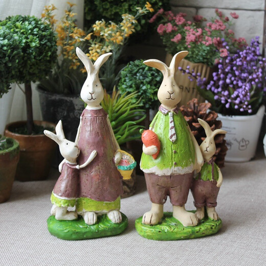 
Wei Xun American pastoral style home decoration ornaments rabbit TV wine cabinet decoration resin birthday gift A7-15919