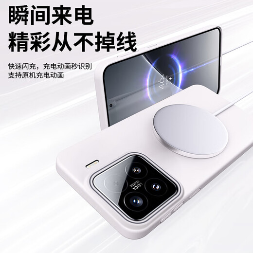 世咏（SHIYONG）适用小米15手机壳 小米15保护套肤感强磁吸充电全包超薄磨砂硬壳防摔高级男女款 岩白色