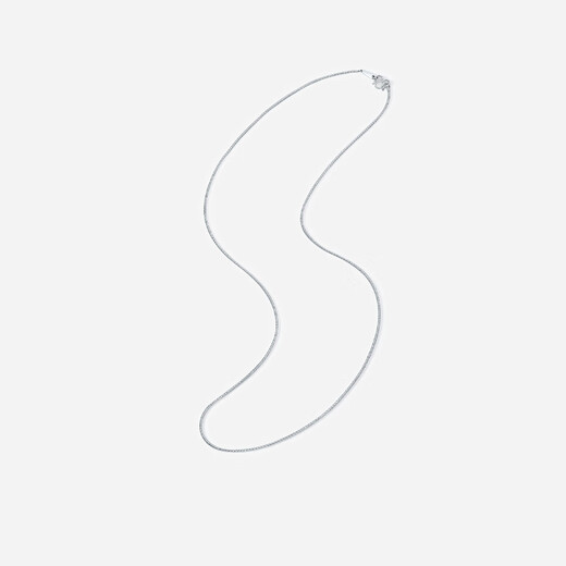 Saturday Fortune (ZLF) PT950 platinum necklace for men and women, shiny simple round snake bone chain, 40cm-5.56g