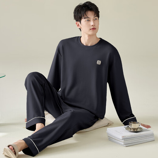 
Palando men's pajamas spring and autumn pure cotton long-sleeved boys autumn and winter teenagers men's home clothes 2025 new large size 11932 L