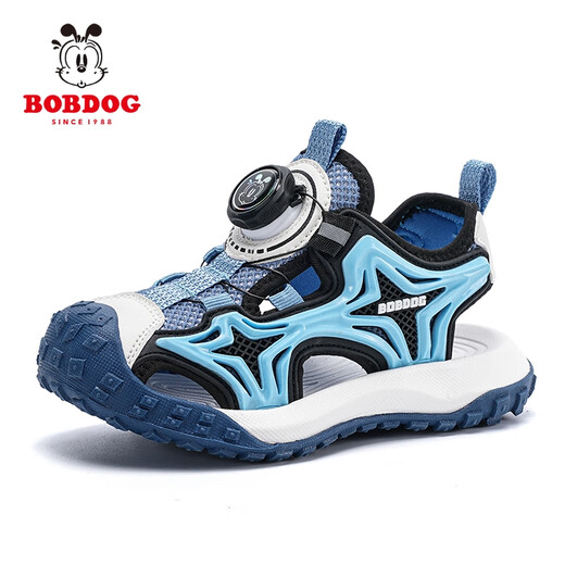 巴布豆（BOBDOG）童鞋男孩夏季防滑凉鞋2025新款男孩沙滩鞋中大童软底运动鞋儿童鞋 K983蓝色 39 内长24.8厘米