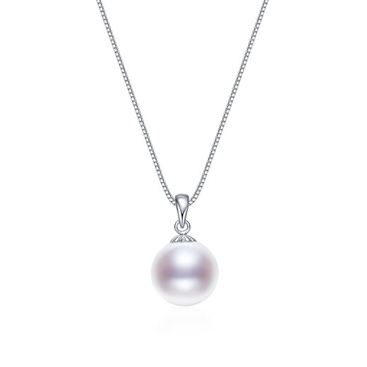 DL 1998 Fat Donglai Fat Donglai same style freshwater pearl pendant 925 silver cored 9-12mm round strong light treasure gift P silver 9-10mm