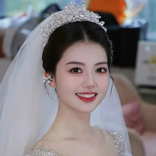 Shijun (SHIJUN) Dinner Wearable Crown Complete Set of Adult Headwear Bridal Korean New Style Crystal Sparkling Diamond Wedding Crown