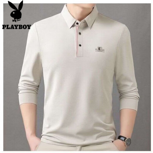 Playboy Spring and Summer New Counter Men's Long Sleeve Lapel Loose T-shirt POLO Middle-aged Business Casual Sweatshirt 9918 Navy [Long Sleeve] L 170 Suggestions 110-130Jin [Jin equals 0.5 kg]