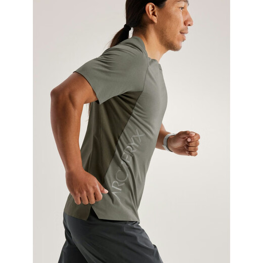 始祖鸟（ARC'TERYX）男士NorvanDownwordLogo吸湿短袖T恤X97207735官方正品 跃动橙Verve X9720 S