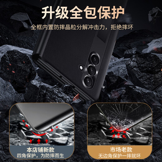 KOOLIFE is suitable for Samsung ZFold7 mobile phone case Galaxy Z Fold7 mobile phone protective cover folding screen flip genuine leather all-inclusive anti-fall leather case bracket ultra-thin business men and women