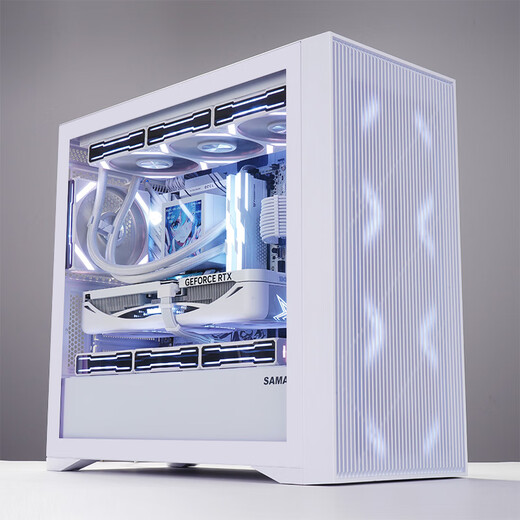 SAMA Capibara M1 PLUS weißes Computer-Matrix-Kühlgehäuse, großer Lufteinlass auf der Vorderseite/bis zu 12 Lüfterpositionen/360 Wasserkühlungspositionen/reservierte Typ-C-Löcher