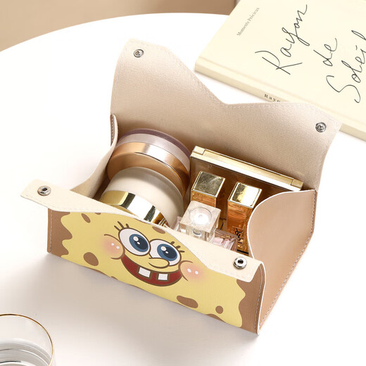 Cute Cartoon Hand Storage Bag for Men and Women Can Hold Tissue Bags and Cosmetics SpongeBob SquarePants Yellow