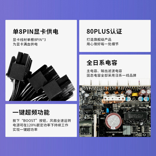 Patriot Star Can EV 850W 1000W power supply platinum full module geek version ATX3.1 desktop computer host power supply e-sports game white EV850W geek version platinum full module black ATX3.1