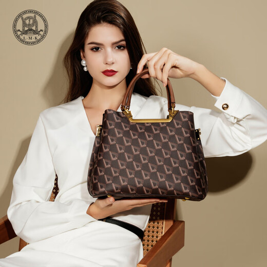 LMK French LMK brand light luxury women's bag handbag middle-aged women's crossbody bag sends mother birthday gift atmospheric brown [March 8 Women's Day gift practical gift gift sends