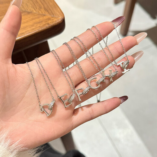 Yingtang Old Phoenix 999 original diamond 26 letter necklace for women 2025 new niche light luxury titanium steel non-fading collarbone Z