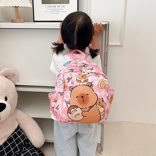 Sommerleichter Reise Baby süßer Rucksack Super heißes Kapibala Kindergarten Cartoon Girl Schoolbag Grün grün