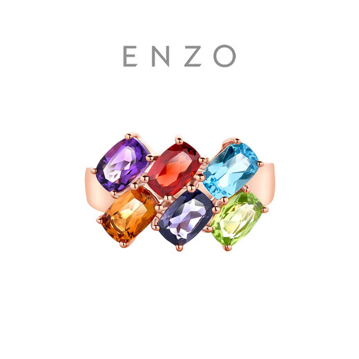 
Chow Tai Fook ENZO 18K Gold Colorful Gem Ring Women's Gift EZV3886 No. 12