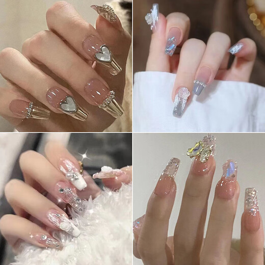 穿戴甲片高级感手工猫眼穿戴甲成品指甲贴片假指甲ins风美甲片 L15253微醺梦境 美甲胶水款