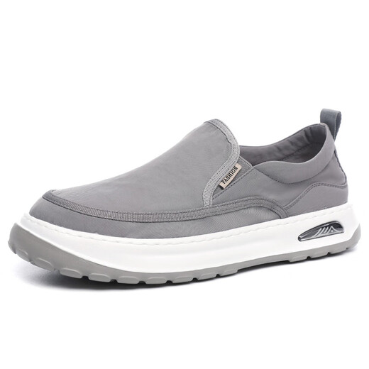 Monide Marke Leinwandschuhe Herren trendy lässige und vielseitige atmungsaktive Stoffschuhe faul ein Fuß-Resistenter Herrenschuhe Schwarz 40