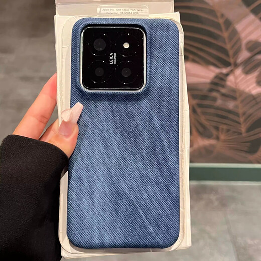 Chaolian sky blue denim pattern suitable for Xiaomi 15/ultra mobile phone case Xiaomi 17 Promax anti-fingerprint new 13 matte red rice K80 anti-fall half bag k70 light luxury women's model deep blue denim pattern half bag - non-stick fingerprint Xiaomi 15