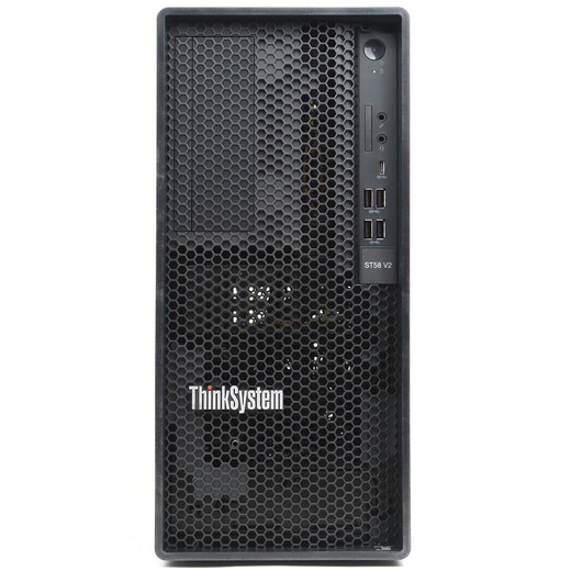 Небольшой сервер Lenovo ThinkSystem ST58 v2 высотой 4U с четырехъядерным процессором Xeon E-2324G, 3,1–4,6 ГГц, 64 ГБ памяти, 2, твердотельный накопитель корпоративного класса, RAID1, 1,92 Тбайт.