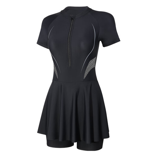 YINGFA swimsuit for women, one-piece sun protection sports cover-up and slimming new swimsuit, black M