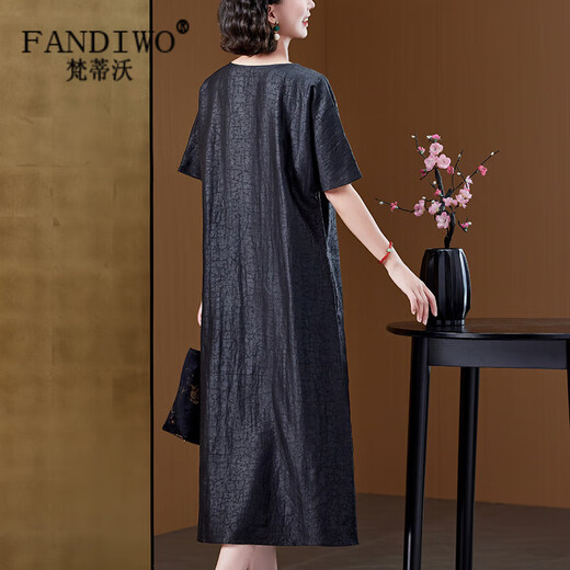 
Vatico brand Xiangyunsha dress new style fur summer large size women's hand-painted silk mulberry silk mother skirt black belt L suggest 105-125Jin [Jin equals 0.5 kg]