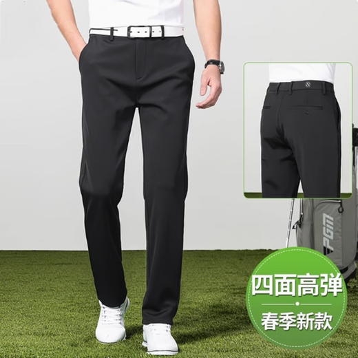 劳伦拉保罗高端品牌休闲裤男春夏新款高尔夫球运动长裤纯棉裤子直筒商务西裤 灰色1517 30 （建议120-130斤）