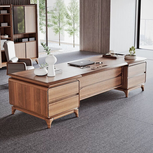 New Chinese style office solid wood boss desk president desk office desk and chair combination modern simple chairman executive desk 2.0m boss desk