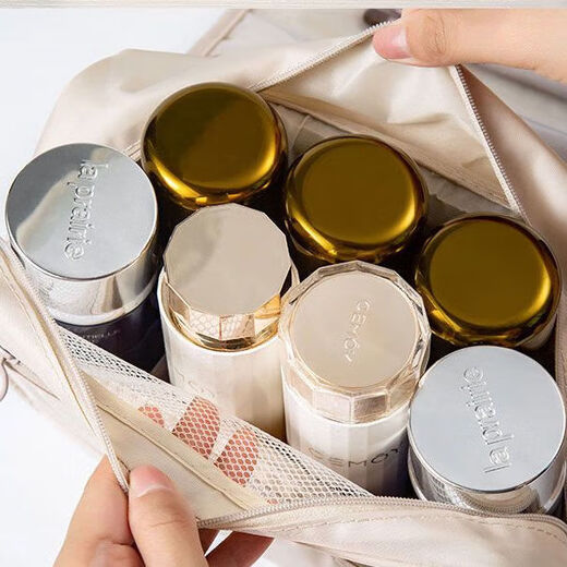 Zimir travel hook toiletry bag waterproof large capacity dry and wet separation storage bag portable business trip dormitory cosmetic bag off-white multi-layer storage