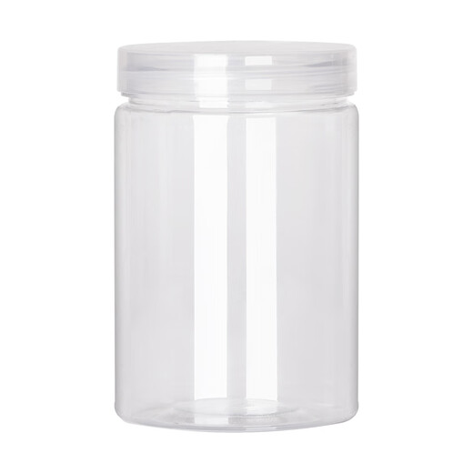 Latas de plástico de alimentos para mascotas botella de sello vacío Botella engrosada entera transparente de botella de boca ancha de bocadillo de té Plazo de hojas de té 5.5*8.5cm 16 g Tapa transparente 1098 piezas