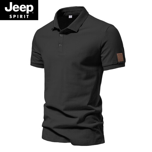 Jeep Spirit American Retro Perlenboden Baumwollmänner Polo. Shirt Solid Color Casual Business Commuter Kurzärärmelte T-Shirt Sommer halbärmelig versteckt (aq new 691) l l (120-140jin [Jin ist gleich 0,5 kg])